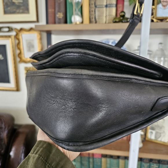 Rare! 80s Coach United States Stamp Ranch Stewardess Saddle Bag Black 0588-130 - Picture 7 of 16